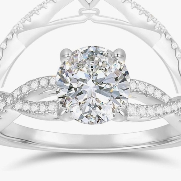 Moissanite Wedding Ring 14k White Gold 1.5 Ctw